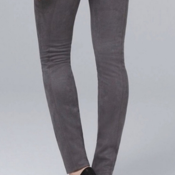 White House Black Market The Leggings Gray Ultrasuede Faux Leather Leggings - Picture 4 of 4
